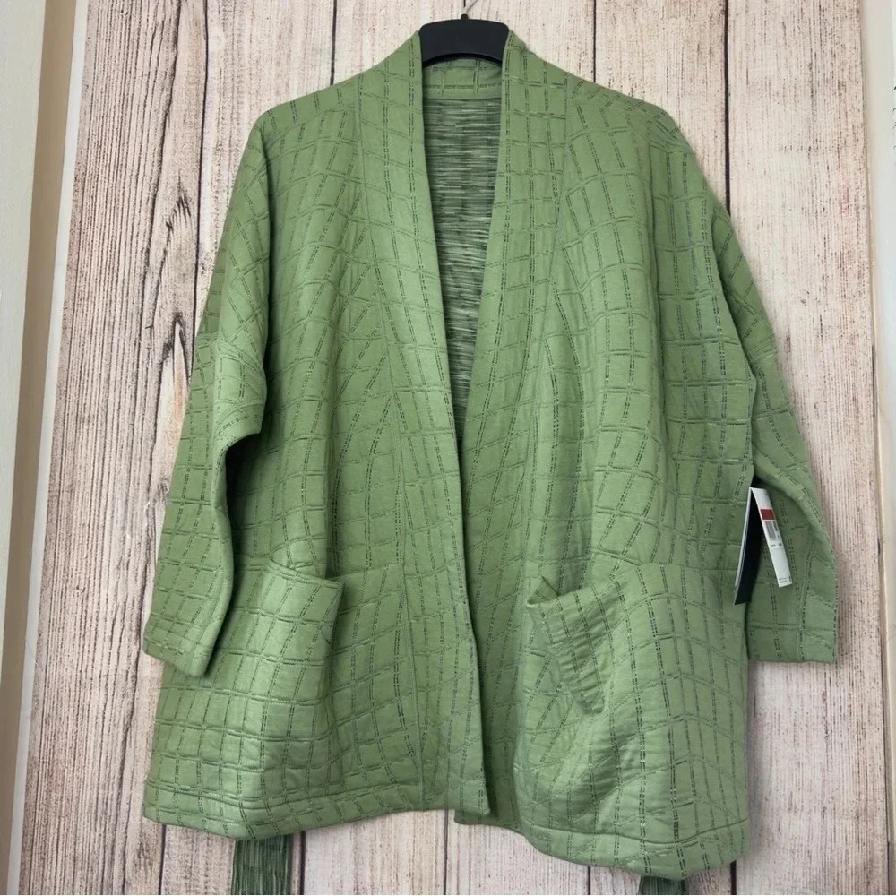 Nike Womens Yoga Therma Fit Jacquard Reversible Oversized Kimono Top  Large